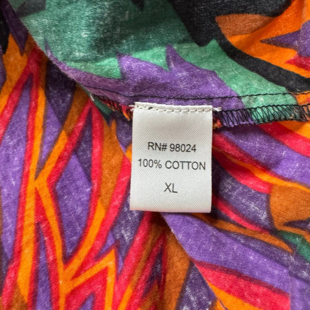 HOUSE OF HARLOW 1960 Meadow Pink Print Blouse Size XL Womens Bright Orange Green - Picture 7 of 9